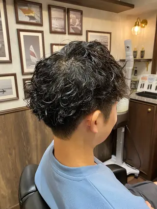 ショート パーマ LAVIE NEW STANDARD BARBER HANARE 新宿店所属・TANAHASHI ／モデル募集🆘のヘアスタイル