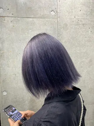 ミディアム カラー ヘアアレンジ Bob&ハイトーン 専門家CHIHIROのヘアスタイル