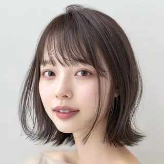 ミディアム カラー 赤み消しカラー/縮毛 /顔まわり/ジョウのヘアスタイル