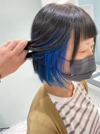 ミディアム カラー 中川 茜里のヘアスタイル