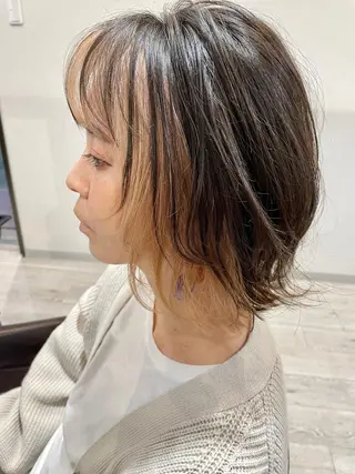 ミディアム カラー 神野 雅樹のヘアスタイル