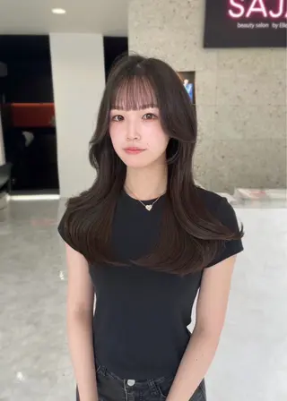 ロング カラー 福田 奈那のヘアスタイル