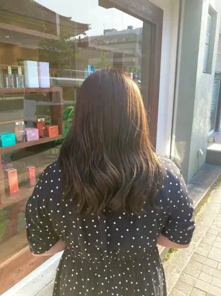 セミロング カラー ぱく みやんのヘアスタイル