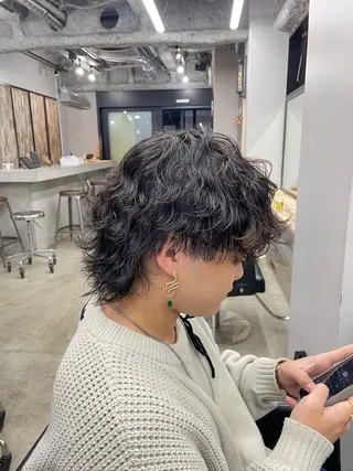 パーマ メンズ 新宿/韓国ヘア/ 髪質改善ストレートのヘアスタイル