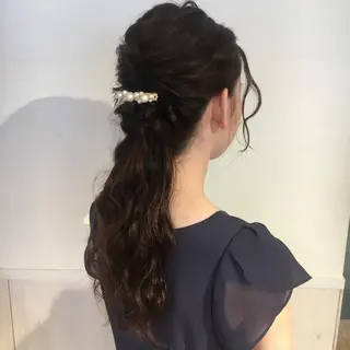セミロング ヘアアレンジ 野崎 ひかりのヘアスタイル