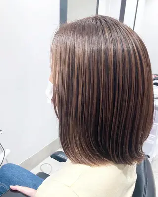 ミディアム カラー スキバサミを使わない カット🌼唯🌼のヘアスタイル