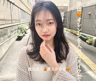 ミディアム カラー 美髪矯正・レイヤー 倉友哉のヘアスタイル