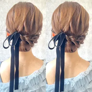 セミロング ヘアアレンジ ヘアメ🎀推しカラー 🥣横浜/しほ🧸のヘアスタイル