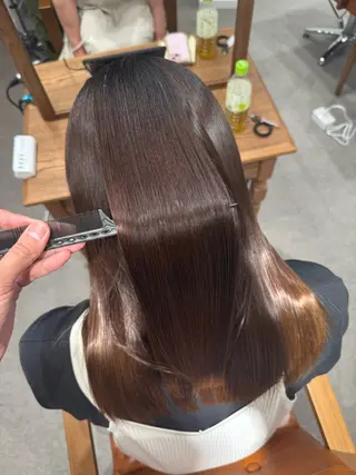 セミロング 髪質改善縮毛✨ 泉谷彪芽のヘアスタイル