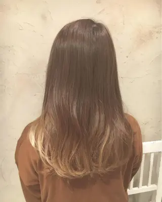 ミディアム セミロング ロング カラー LoRE hair 四条河原町 西尾友里のヘアスタイル