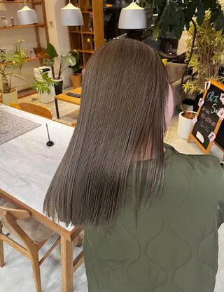 セミロング カラー 透明感/ ハイライト/竹中涼のヘアスタイル