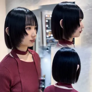 ミディアム カラー パーマ RYU/レイヤー /透明感艶カラーのヘアスタイル