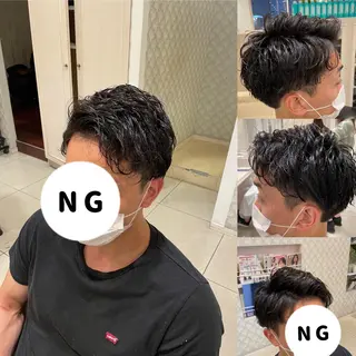ショート メンズ 白髪ぼかしデザイン ハイライト/宮本純登のヘアスタイル