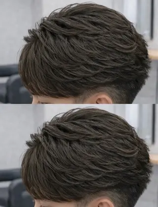 ショート パーマ ヘアアレンジ メンズ 🔥ニュアンス フェザー小林海斗🔥のヘアスタイル