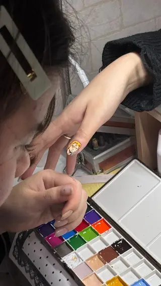 ネイル 痛ネイル 長さ出し/パラジェルのネイルデザイン