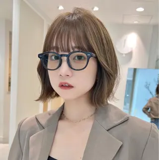 ミディアム カラー パーマ ヘアアレンジ ✨まとまるボブ/ 切りっぱなし/ユキナのヘアスタイル