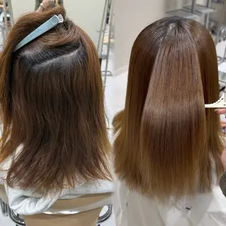 ロング パーマ 韓国レイヤー｜ 透明感カラー｜ココナのヘアスタイル