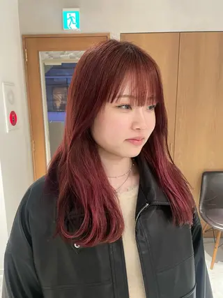 ロング カラー mei|顔まわり ×透明感カラーのヘアスタイル