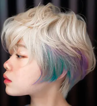 ショート カラー パーマ 松尾 泰伸のヘアスタイル