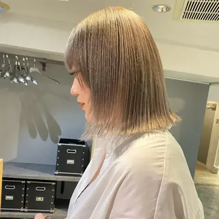 ショート カラー ブリーチなしベージュ カラー✨Takeのヘアスタイル