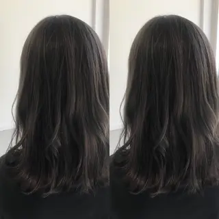 セミロング カラー 小栗 麻衣のヘアスタイル