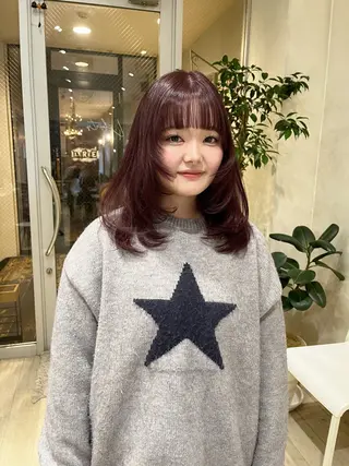セミロング カラー nakahara madokaのヘアスタイル