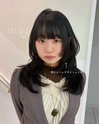 ロング 【レイヤーカット】 キサヌキミワのヘアスタイル