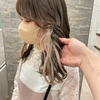 セミロング カラー 梅田美容室/ ウルフカットのヘアスタイル