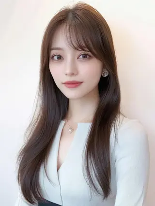 カラー セミロング JILL by GiseL/天神のヘアスタイル