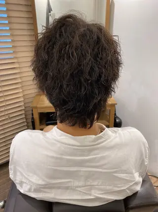 ショート パーマ メンズ ハイライト⭐️上野 高広のヘアスタイル