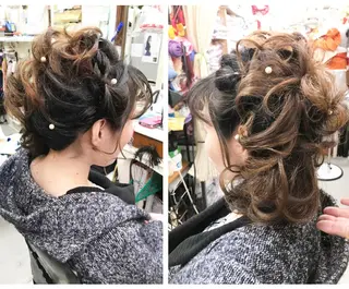 ミディアム ヘアアレンジ 上辻 博司のヘアスタイル
