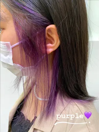 ミディアム カラー 福田千尋/インナー カラー/縮毛矯正のヘアスタイル