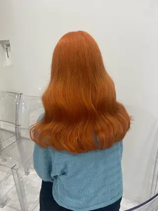 ロング カラー 韓国風艶髪🎀 暖色カラー🤍のヘアスタイル