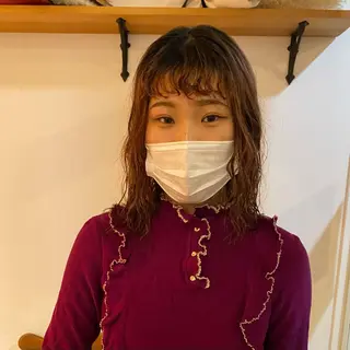 ミディアム パーマ ショート& パーマ　坂本のヘアスタイル