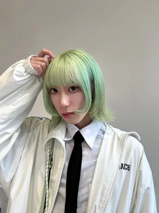 ミディアム カラー メンズ ‪❥ブリーチ💗 MIKUのヘアスタイル