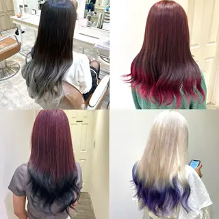 ロング カラー ミユ🎀エクステ 🎨デザインカラーのヘアスタイル