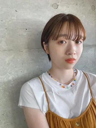 ショート カラー ボブパーマコテ巻き風 パーマNo1深江秀平のヘアスタイル