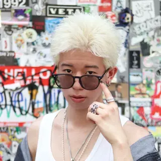 ショート カラー パーマ メンズ ハイトーン/メンズマ ッシュ/KYOHEIのヘアスタイル