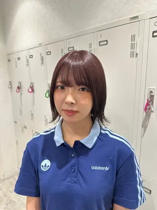 ミディアム カラー シールエクステ/ ブリーチカラーのヘアスタイル