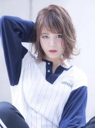 ミディアム カラー 山崎 澪 レイヤーカット/大宮のヘアスタイル