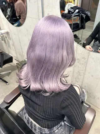 セミロング 🤍ムラ修正ブリーチ 🤍原宿/YUUのヘアスタイル
