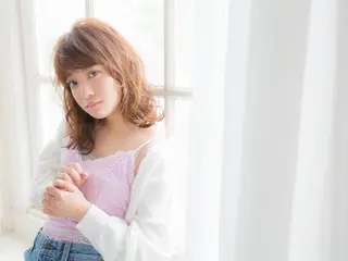 ミディアム 所渉/韓国レイヤー /ウルフカットのヘアスタイル