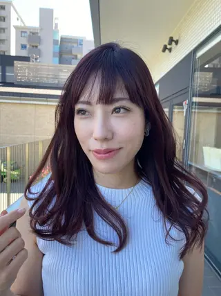 セミロング カラー ✨似合わせカラー 阿部賢✨のヘアスタイル