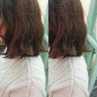 ミディアム 今中 小百合のヘアスタイル