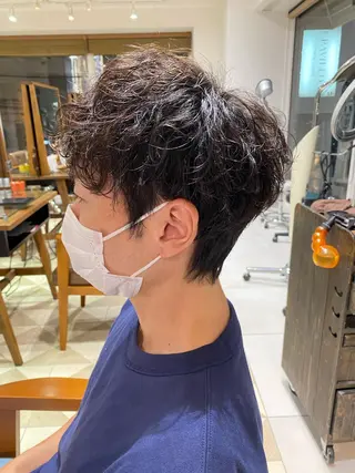 ショート カラー パーマ ヘアアレンジ メンズ メンズパーマの巨匠 鈴木純のヘアスタイル