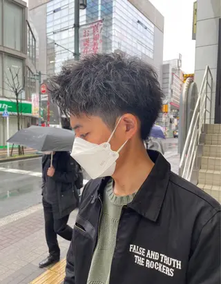 ショート パーマ メンズ 韓国レイヤー🇰🇷 🤍🎀honokaのヘアスタイル