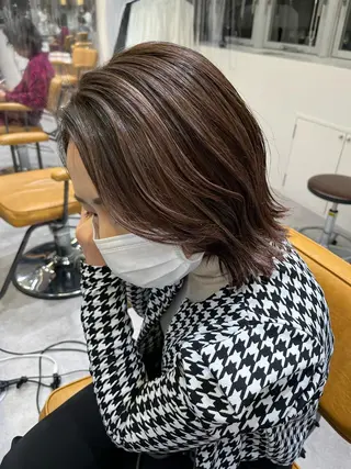 カラー YUI🍊 ボブ/レイヤーカットのヘアスタイル