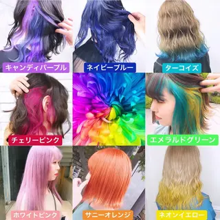 セミロング カラー ヘアアレンジ TAKUMAブリーチ /切りっぱなし🪽のヘアスタイル