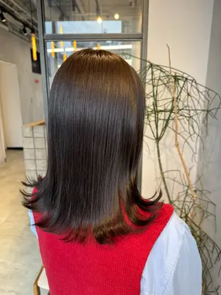 セミロング カラー 透明感カラー✨艶髪 制作🌱山根あゆみのヘアスタイル