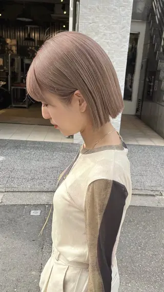 ショート カラー オリーブ/縮毛♡ Natsuno🩰のヘアスタイル